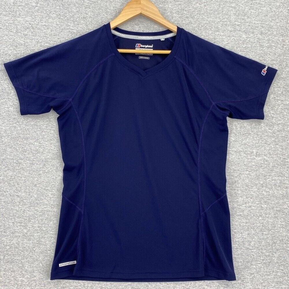Berghaus Shirt Womens Extra Large Blue Argentium Short Sleeve Pullover Crew Neck